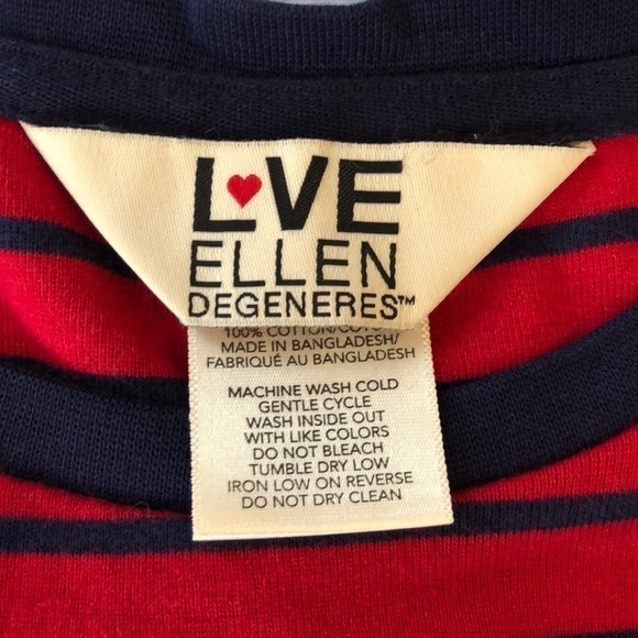LOVE Ellen Degeneres RED pajamas PJ sleeping top. Crew neck pyjamas. Size Small - Picture 4 of 6